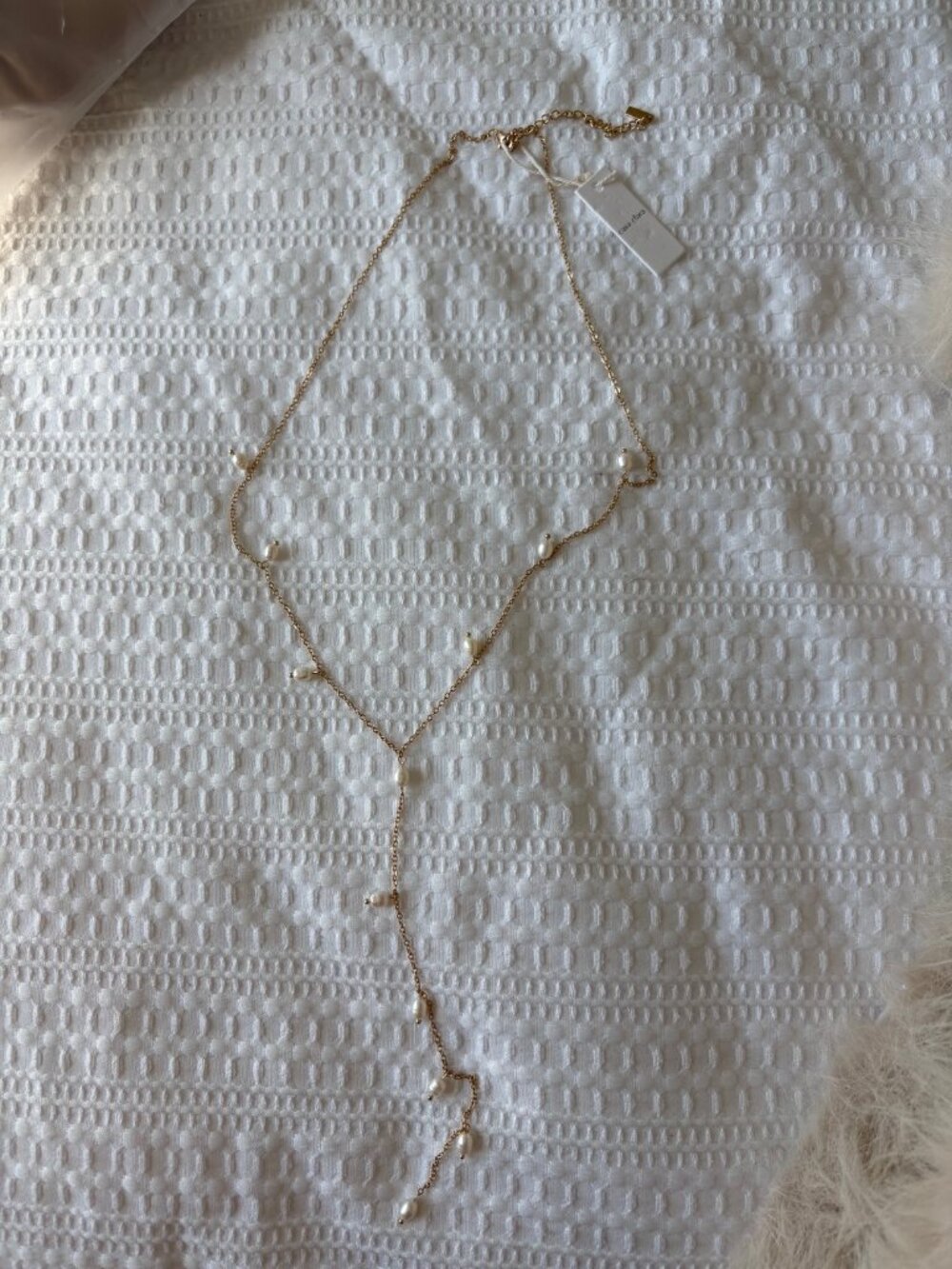NWT CASA CLARA PEARL LARIAT NECKLACE